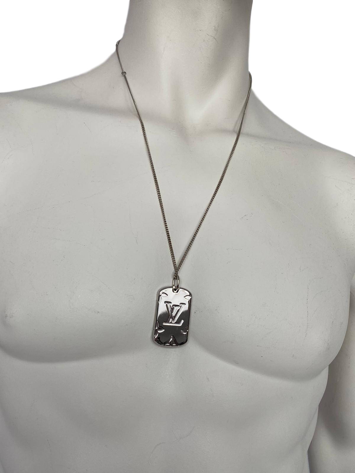 Monogram Locket Necklace Dog Tag
