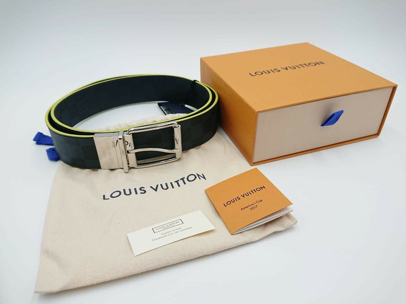 Louis Vuitton Damier Print 40mm Reversible Graphite Damier Canvas. Size 100 cm