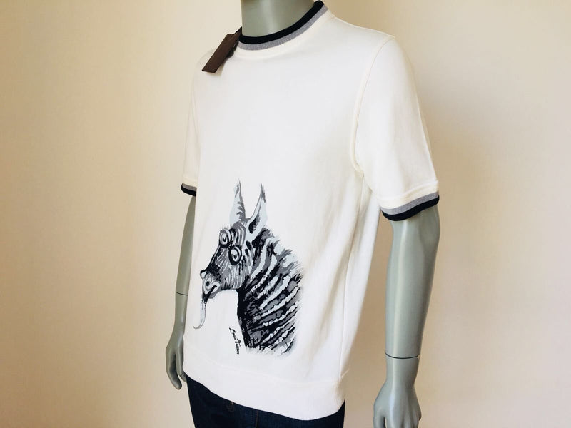 LOUIS VUITTON Chapman Horse Zebra Short Sleeve T-shirt Cotton Navy