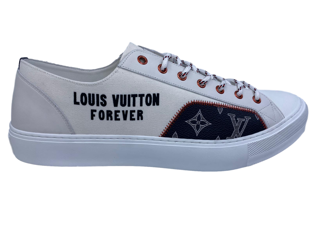 Louis Vuitton Men's White Canvas Tattoo Sneaker size 8 US / 7 LV