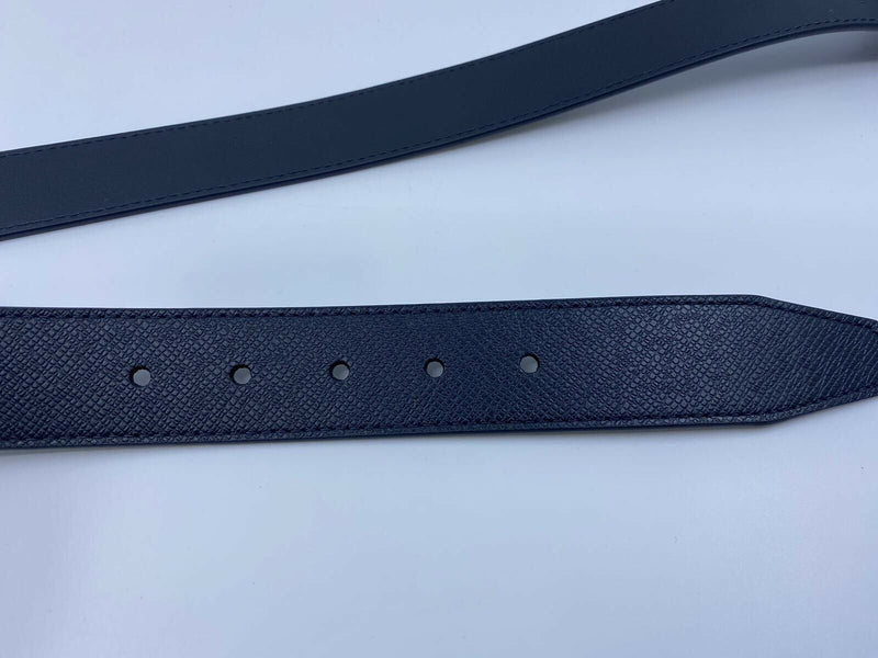 Louis Vuitton Men's Navy Taiga Leather Pont Neuf Belt M9451
