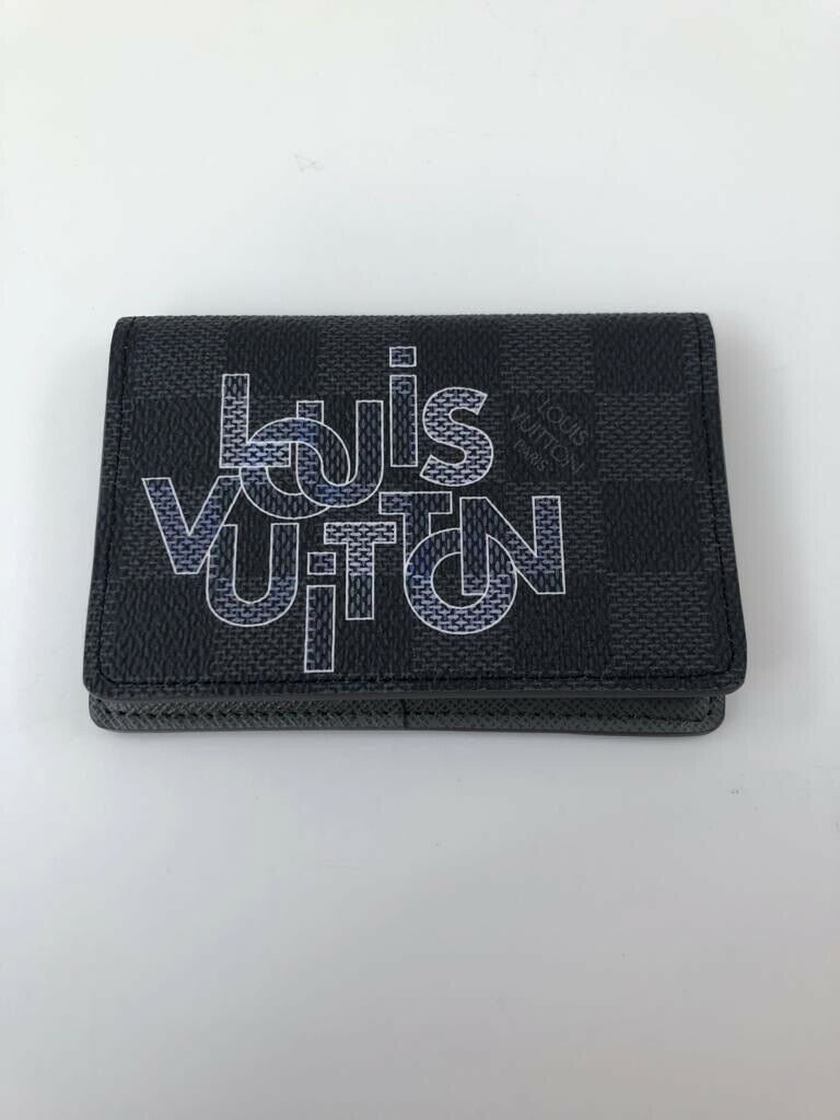 Louis Vuitton Black Leather Pocket Organizer Damier Graphite