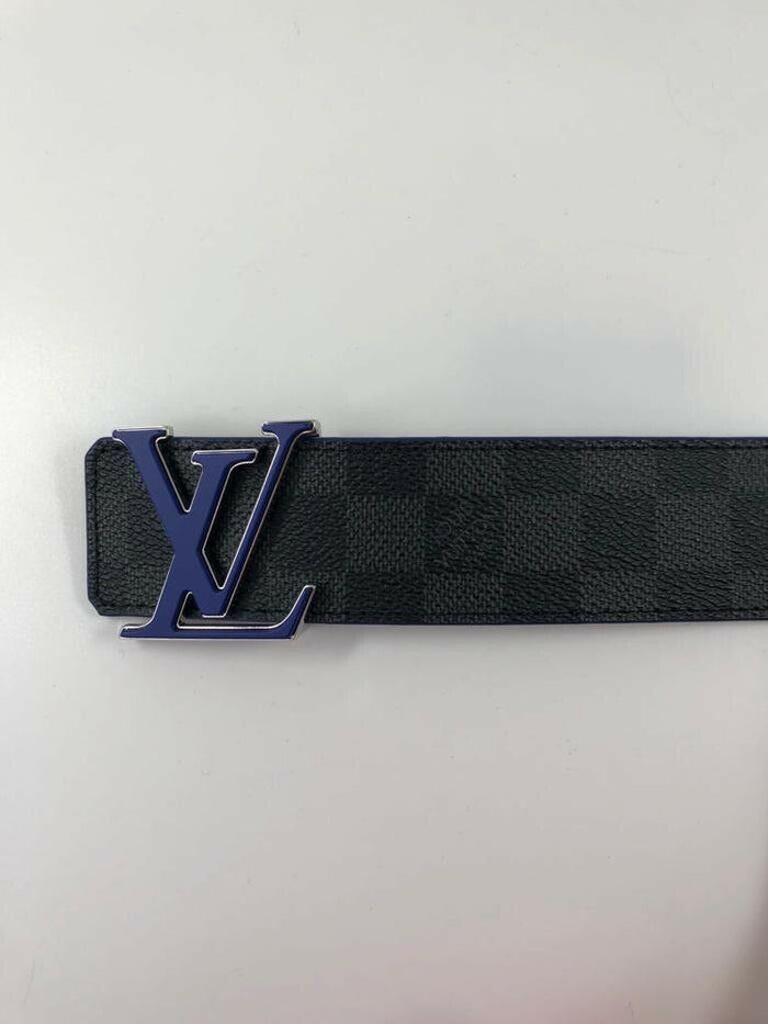 Louis Vuitton モノグラム ベルト ネイビー Louis Vuitton Men's Damier Graphite LV Initials Belt M0019