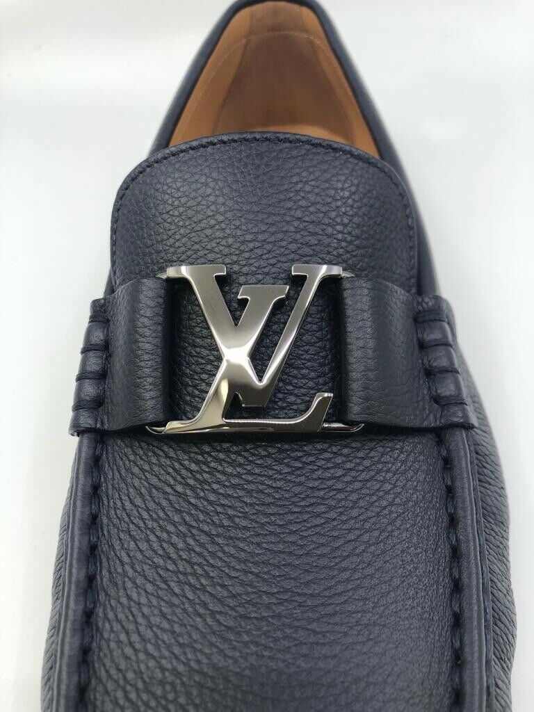 LOUIS VUITTON* Montaigne Leather Loafers - Navy Blue - Size 11 US