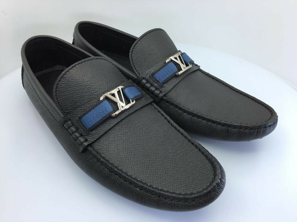 Louis Vuitton Men's Gray Taiga Leather Hockenheim Loafer Louis Vuitton Men's Gray Taiga Leather Hockenheim Loafer