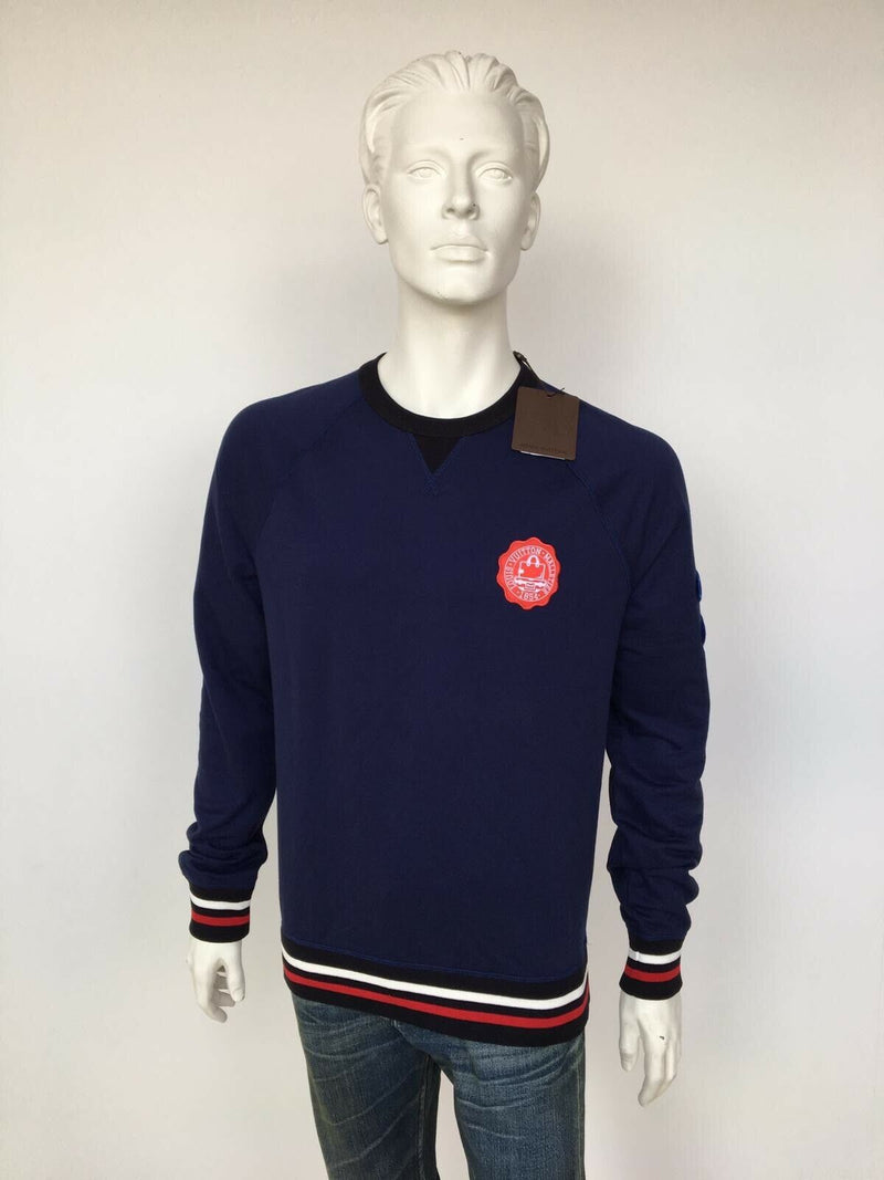 Louis Vuitton Men's Navy Cotton Patch Sweater with Tipping – Luxuria & Co.