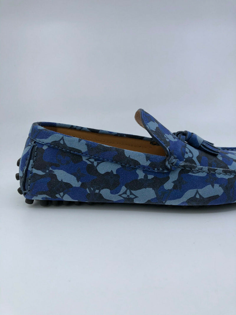 Louis Vuitton men loafers monogram light blue US size 9.5