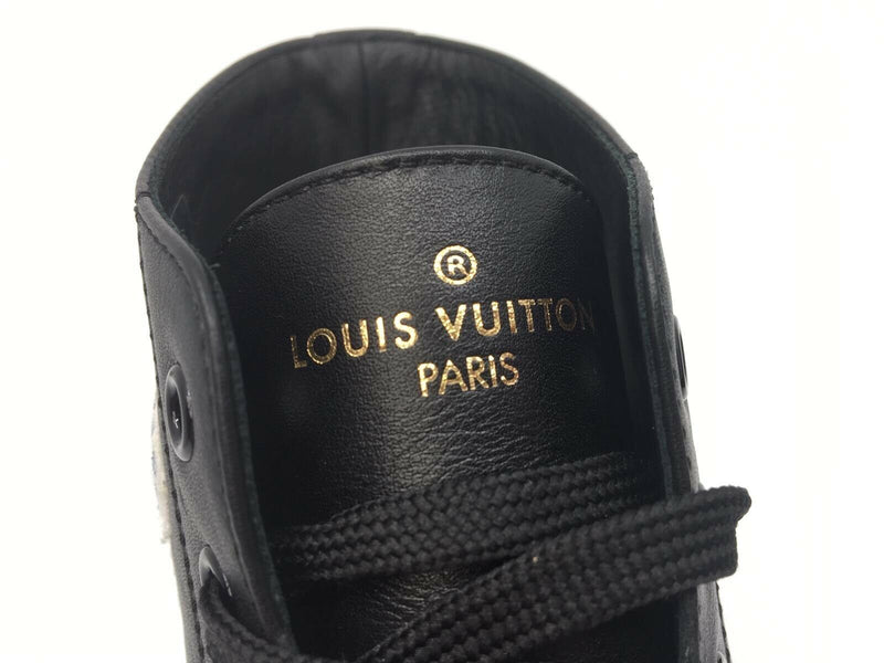 LOUIS VUITTON Calfskin LV League Tattoo Sneaker Boots 8 Black 450828