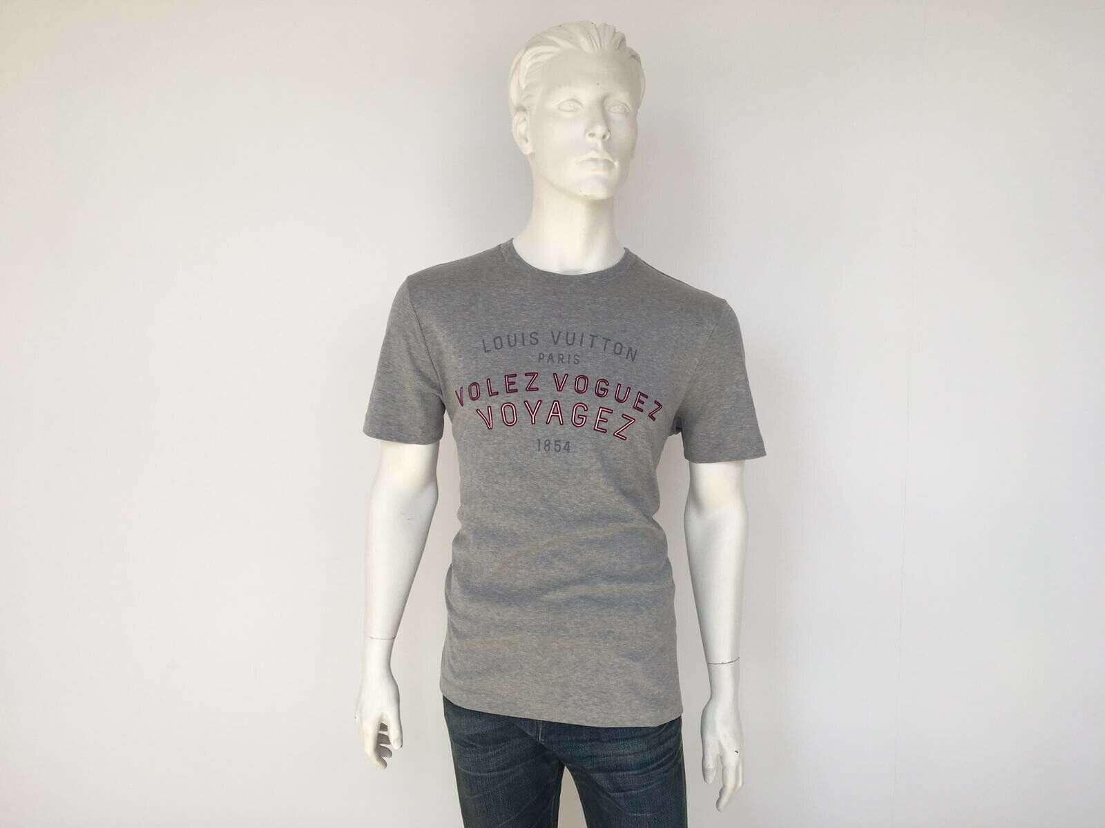 LOUIS VUITTON 16AW VOGUEZ VOYAGEZ Tシャツ Louis Vuitton Men's Gray Cotton Volez Voguez Voyagez T-Shirt