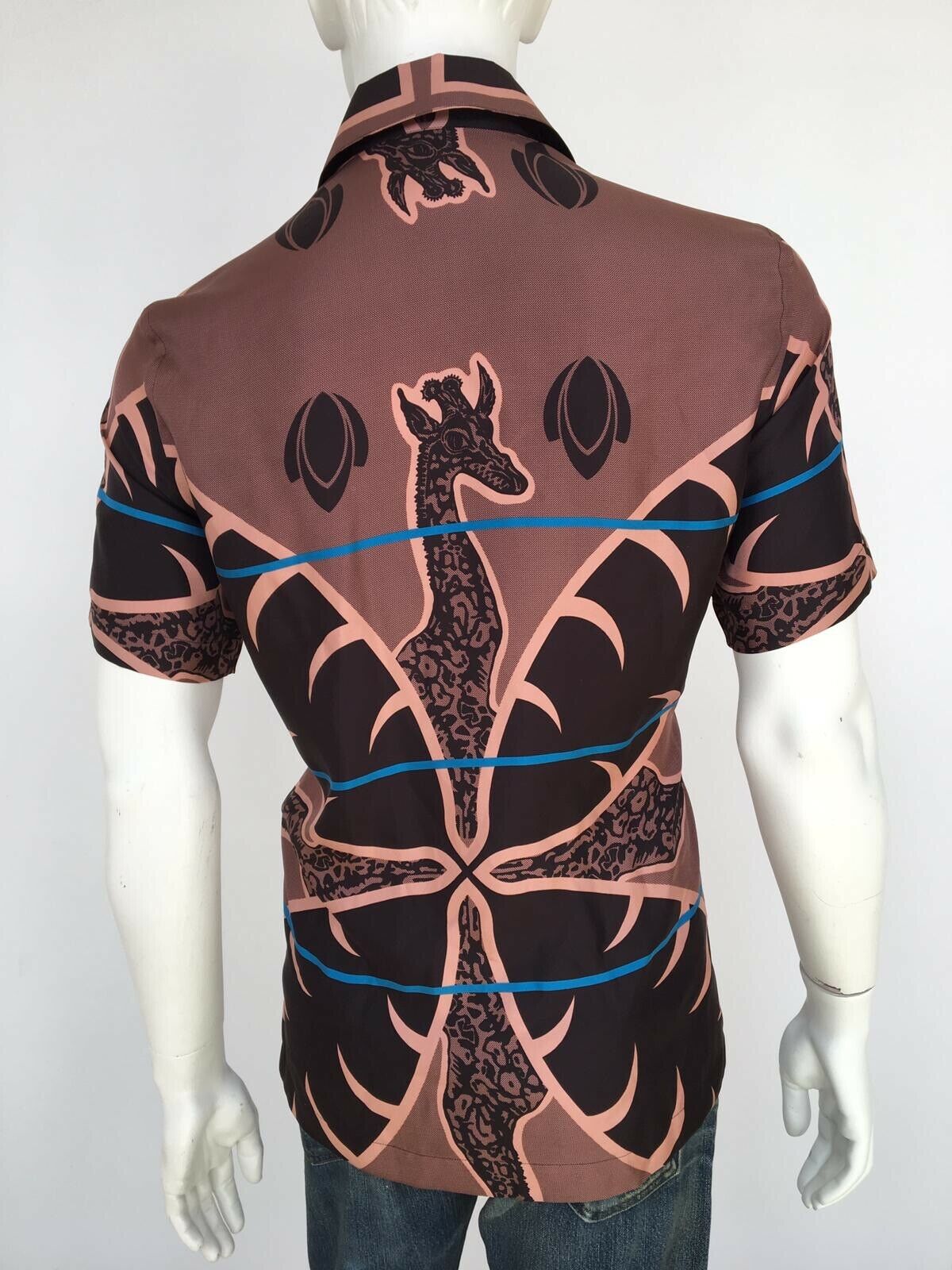 除虫菊LOUIS VUITTON ナンバリングシャツ 00 Louis Vuitton Men's Silk Chapman Giraffe Short Sleeve Shirt