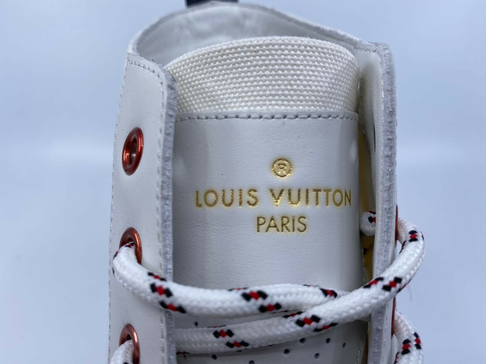 Louis Vuitton Men's Beige Canvas Tattoo Sneaker Boot Upside Down