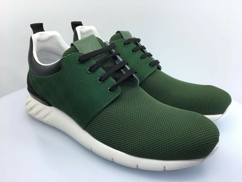 Louis Vuitton Black/Green Leather and Nylon Fastlane Sneakers Size 41 For  Sale at 1stDibs