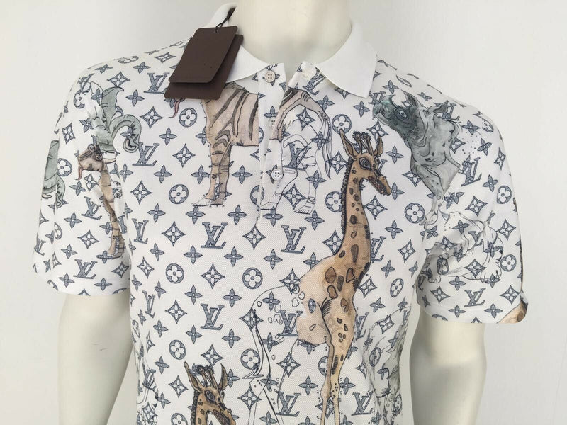 Louis Vuitton Chapman Brothers Embroidered Giraffe Polo Shirt