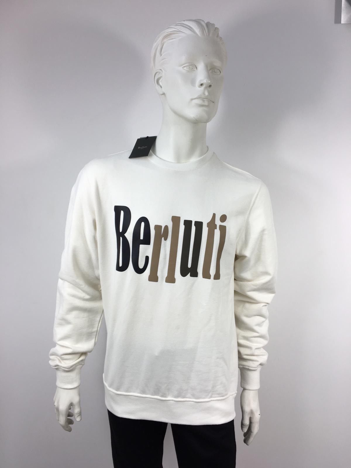 BERLUTI スウェット　S Berluti Men's Cream Cotton Logo Sweater – Luxuria & Co.