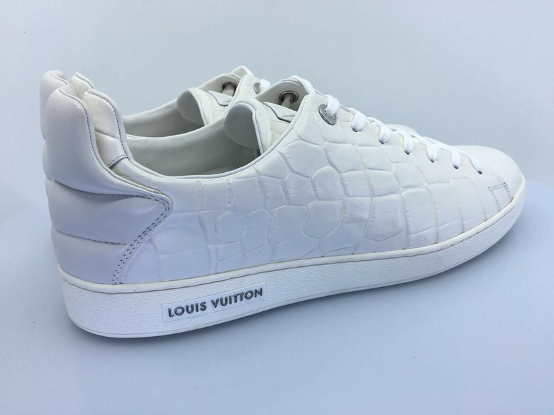 Louis Vuitton Men's White Leather Alligator Frontrow Sneaker