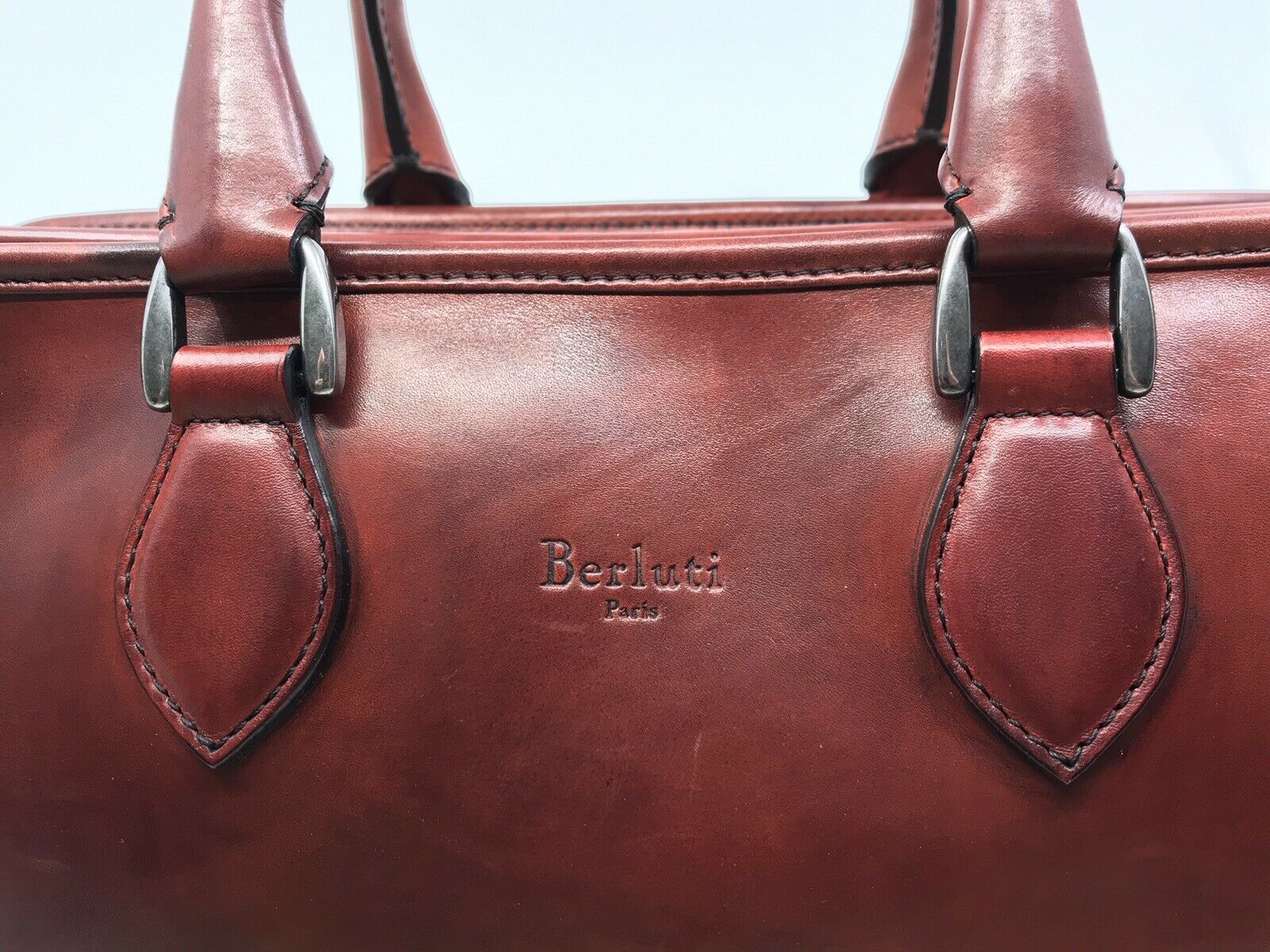 Deux Jours Large Leather Briefcase Vermillion – Luxuria & Co.