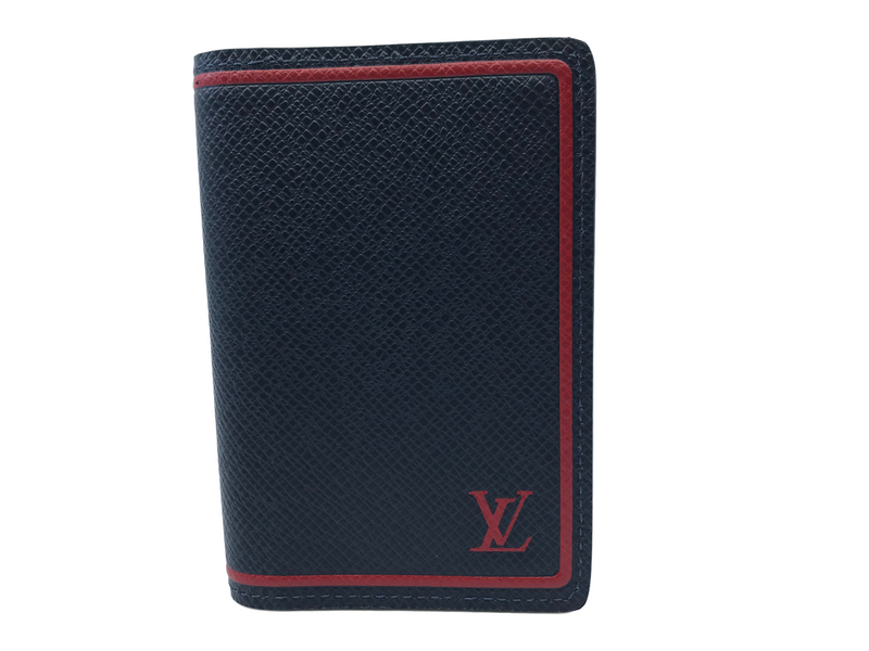 Louis Vuitton Men's Taiga Leather Pocket Organizer Card Holder Louis Vuitton Men's Taiga Leather Pocket Organizer Card Holder