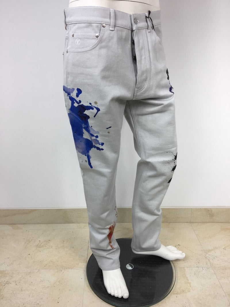 Louis Vuitton Limited Edition Paint Splash Jeans - Luxuria & Co.