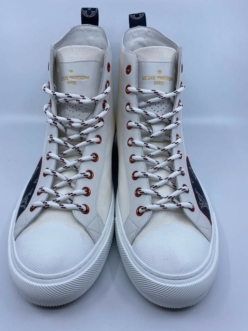 Louis Vuitton Men's White Monogram Tattoo Sneaker Boot size 7.5 US /  6.5 LV