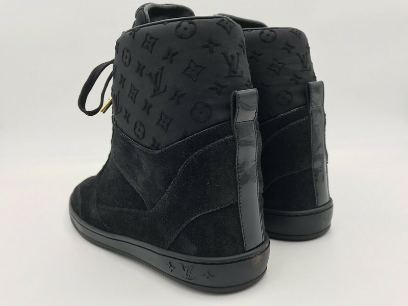 Louis Vuitton Women's Black Suede Millenium Wedge Sneaker – Luxuria & Co.