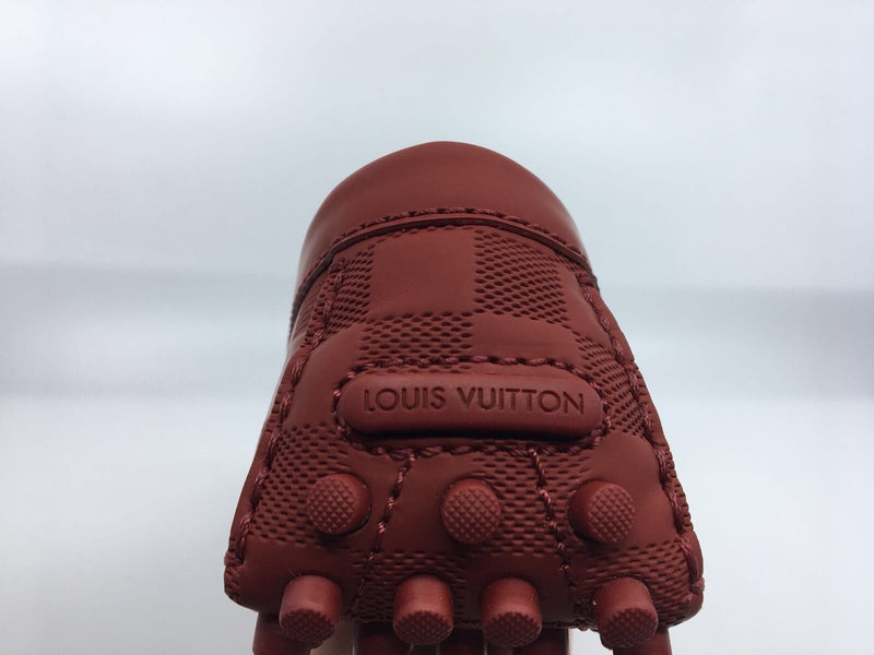 Louis Vuitton Men's Red Damier Leather Hockenheim Car Shoe