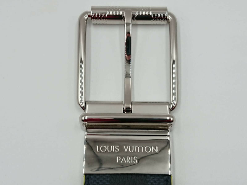 Louis Vuitton Men's Navy Leather Canvas Reversible Damier Print Belt M0953T  – Luxuria & Co.