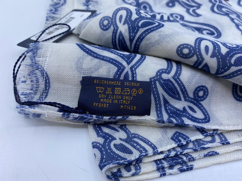 Louis Vuitton Men's Navy Cashmere Silk LV List Shawl Scarf MP2123 – Luxuria  & Co.