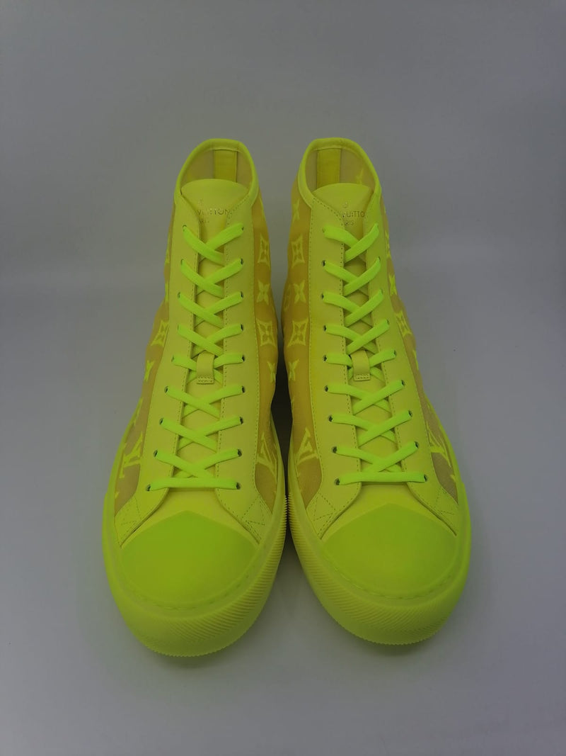 All neon everything - LV tattoo sneaker boot in green denim : r/Sneakers