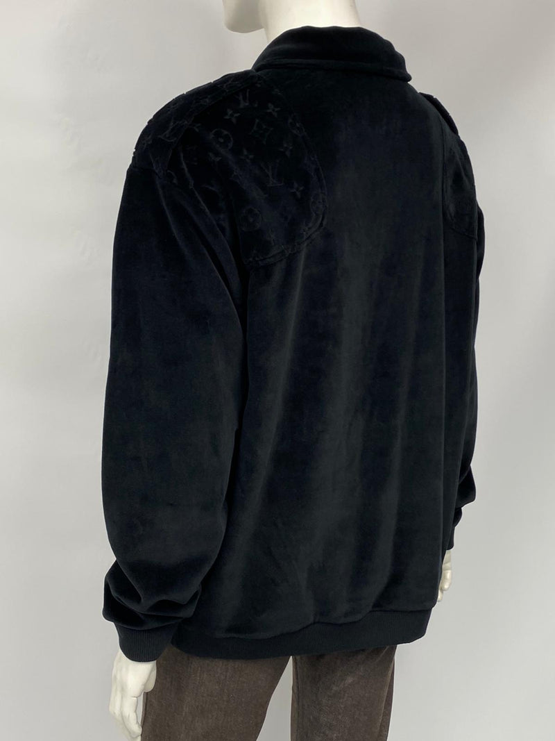 Louis Vuitton Men's Black Cotton Velour Multi Pocket Half Zip – Luxuria &  Co.