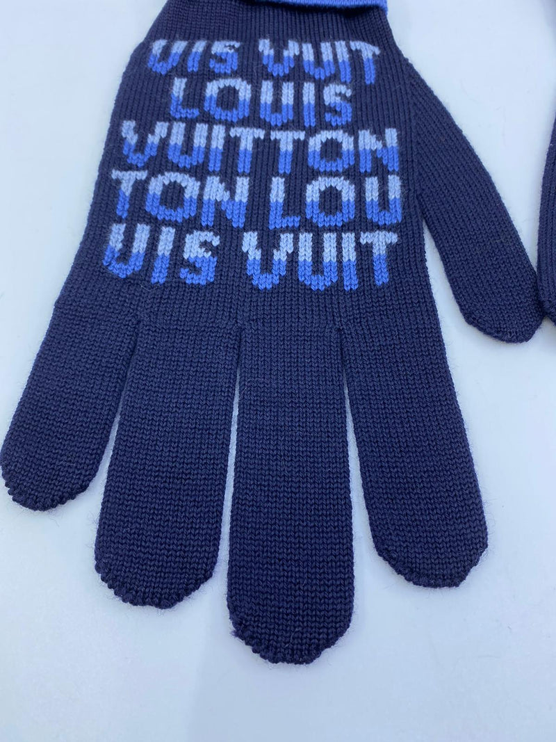 Louis Vuitton - Authenticated Gloves - Wool Blue for Men, Very Good Condition