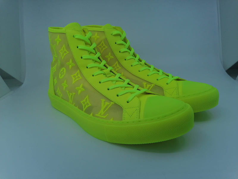 All neon everything - LV tattoo sneaker boot in green denim : r/Sneakers