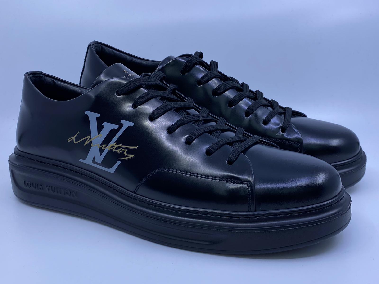 Louis Vuitton Men's Black Leather Beverly Hills Sneaker