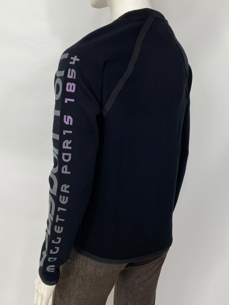 Louis Vuitton Men's Black Cotton Scuba Style Sweater With
