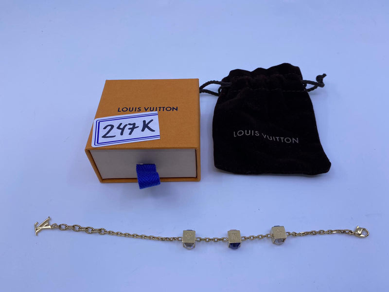 Louis Vuitton Gamble Crystals Gold Tone Bracelet