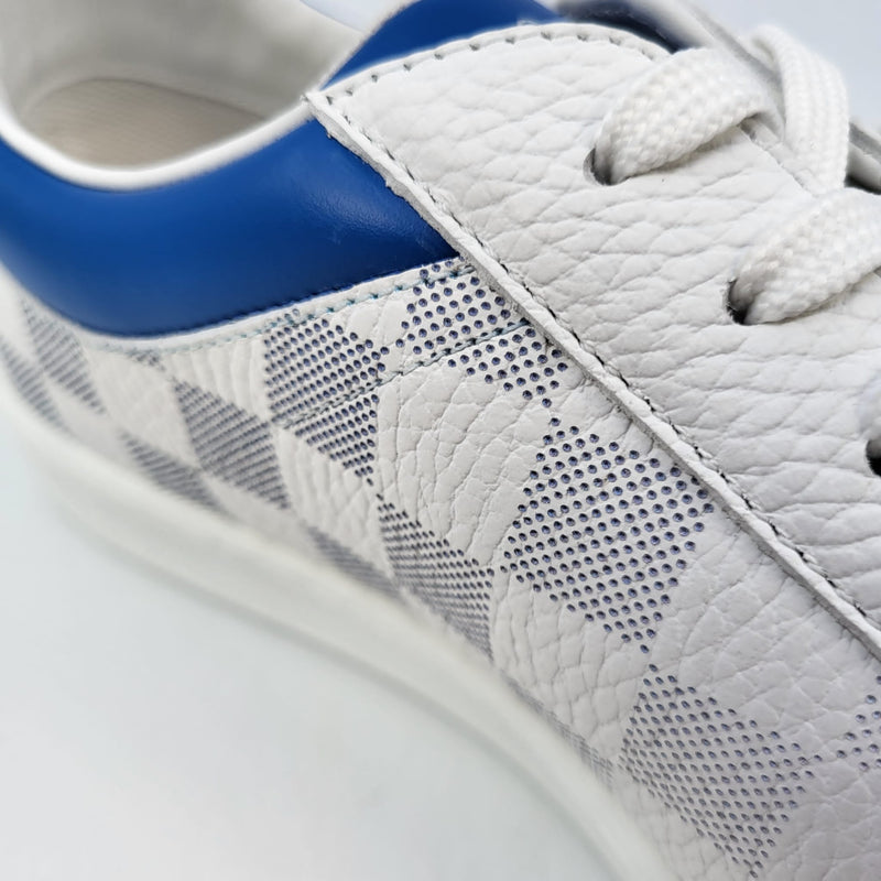 Louis Vuitton Men's White & Blue Damier Leather Luxembourg Sneaker –  Luxuria & Co.