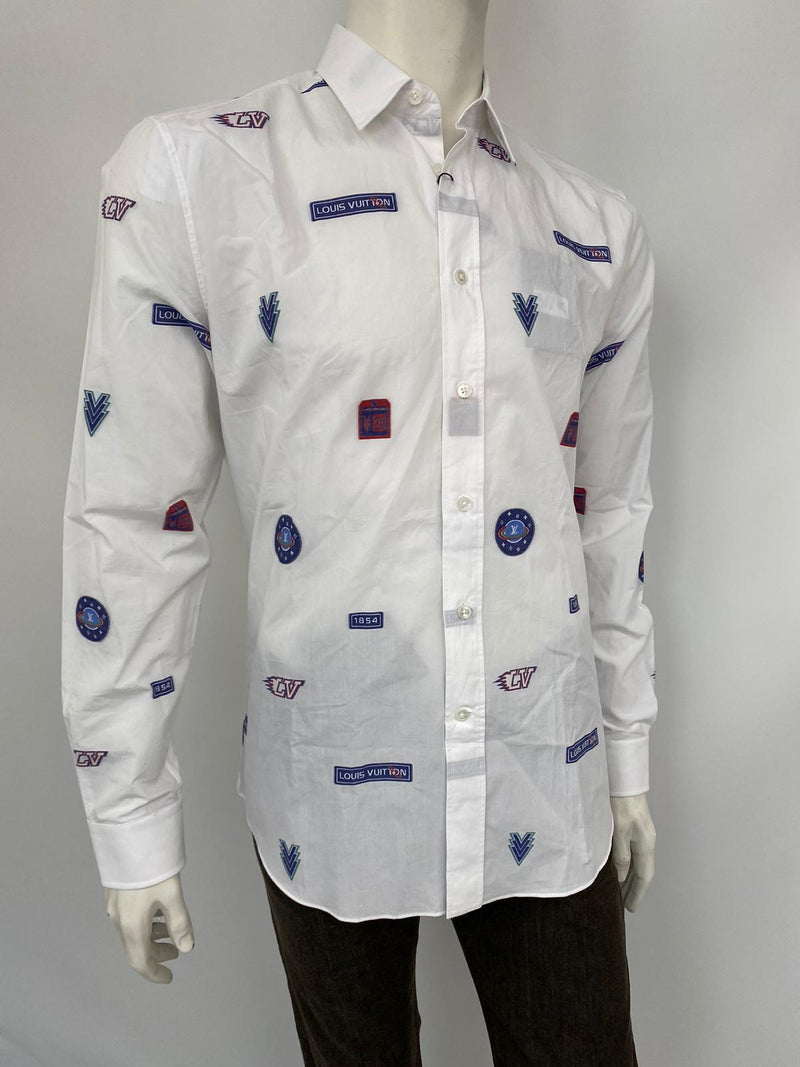 Louis Vuitton Men's White Cotton Regular Fit Space Logo Shirt – Luxuria &  Co.