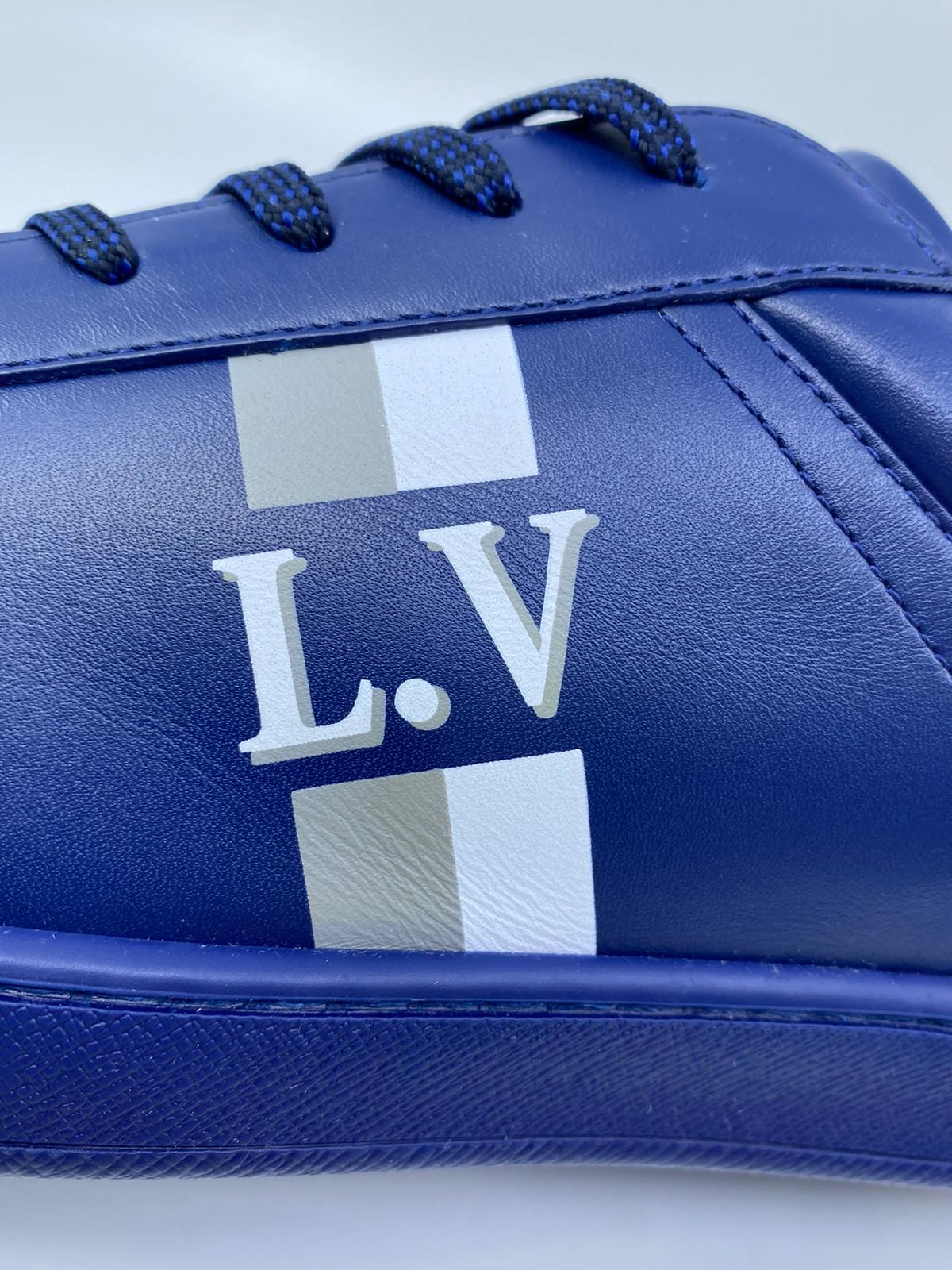 Louis Vuitton Men's Blue Leather Luxembourg Sneaker – Luxuria & Co.