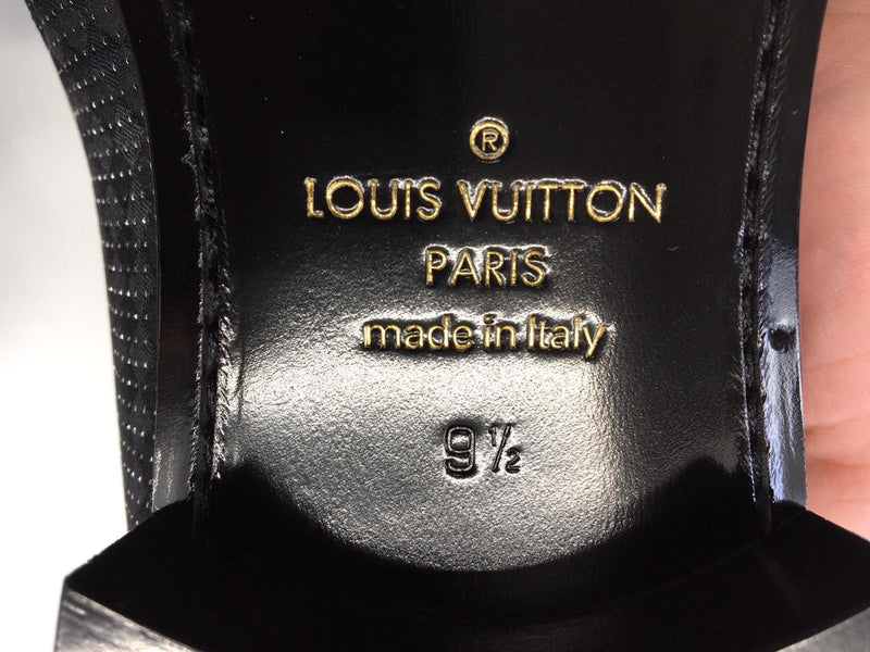 Louis Vuitton Paris Mens Laced Black SOLFERINO DERBY Dress Shoes Size 8.5  MT0168