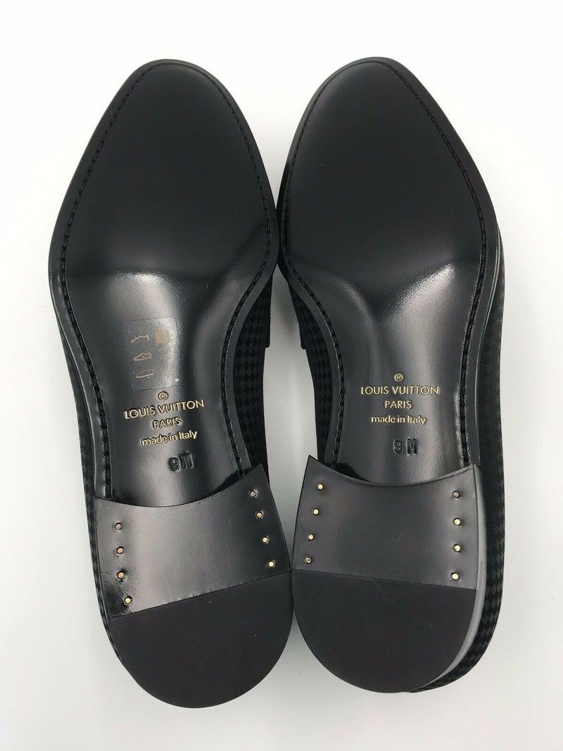 Louis Vuitton Damier Mens Loafers & Slip-Ons, Black, 9.5