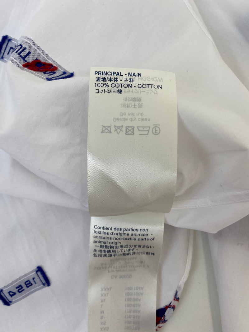 Louis Vuitton Men's White Cotton Regular Fit Space Logo Shirt