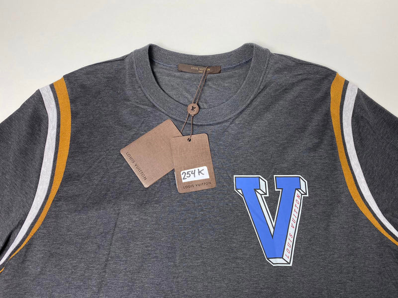 Louis Vuitton Men's Gray Cotton Varsity Patches T-Shirt – Luxuria & Co.