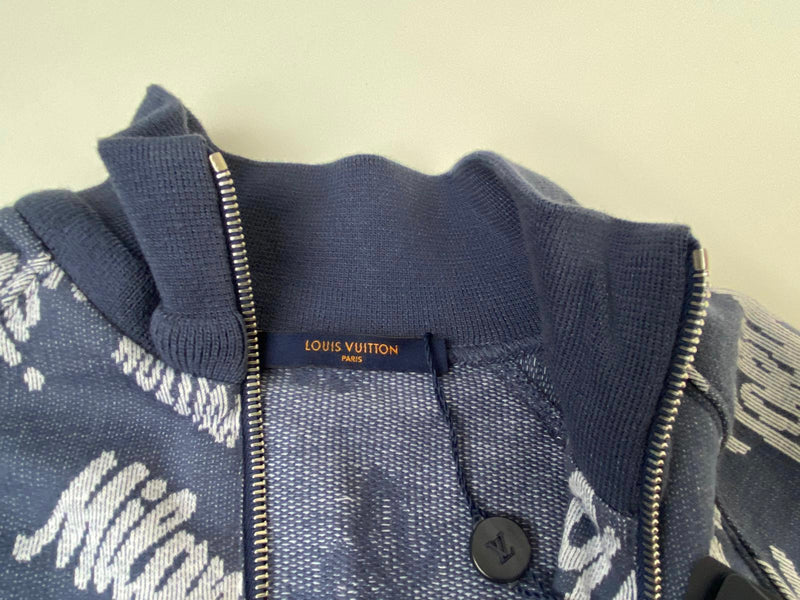 Louis Vuitton Monogram Zip-Through Hoodie, Blue, Xs