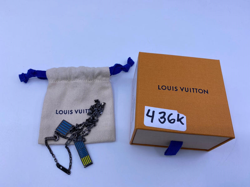 Louis Vuitton LOUIS VUITTON Corie Plate Damier Purfort Necklace
