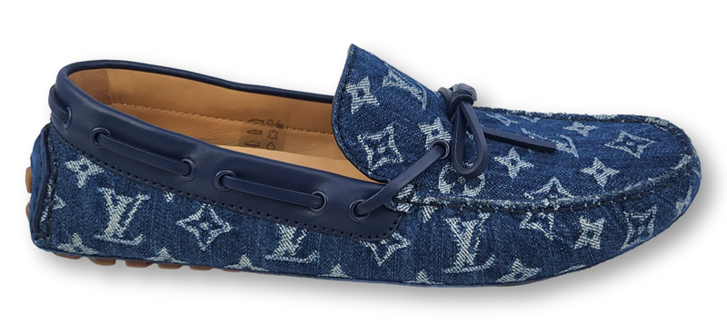 Louis Vuitton Monogram Arizona Moccasins Driving Loafers Men's Size 38.5