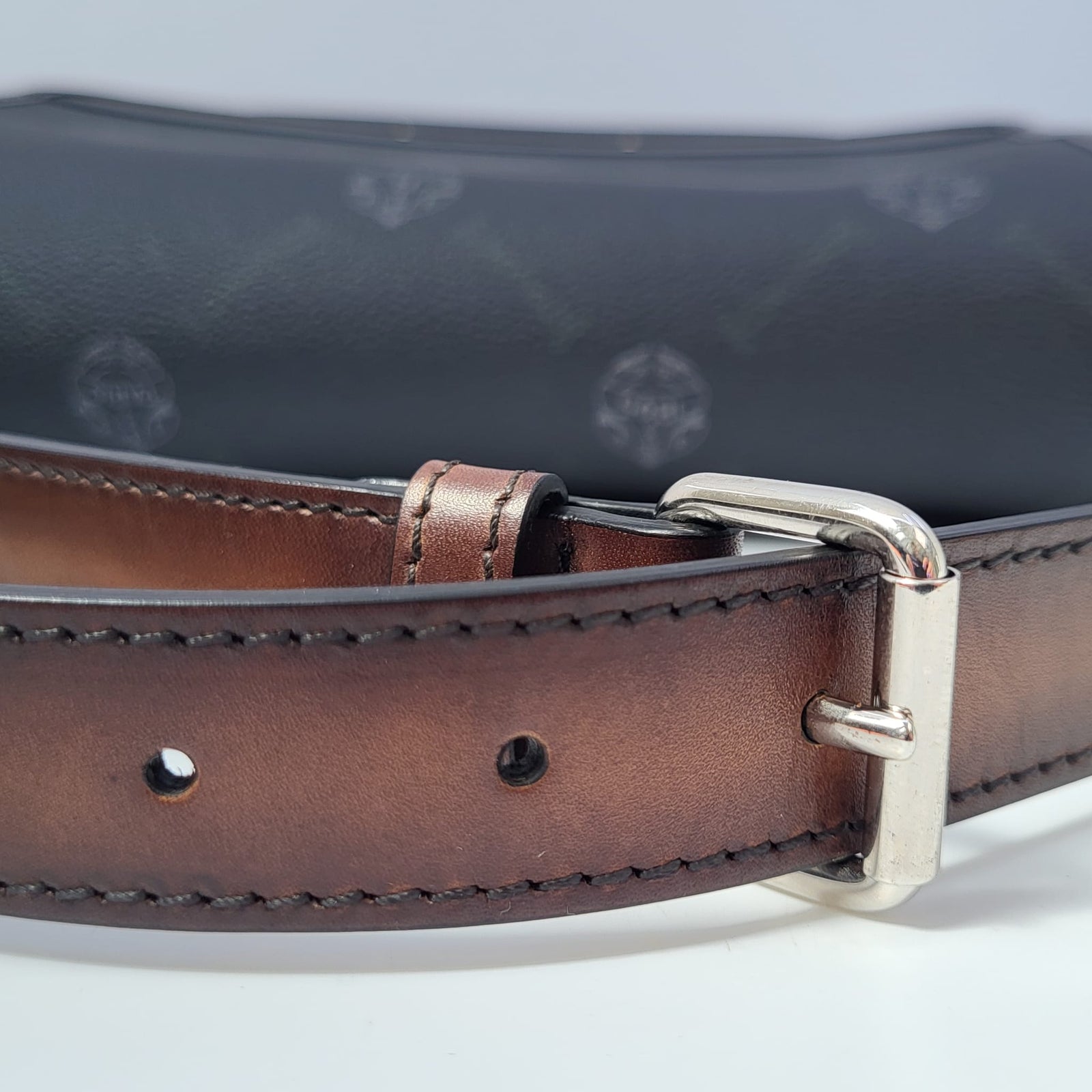 Berluti Men's Black Canvas & Leather Flaneur PM Messenger