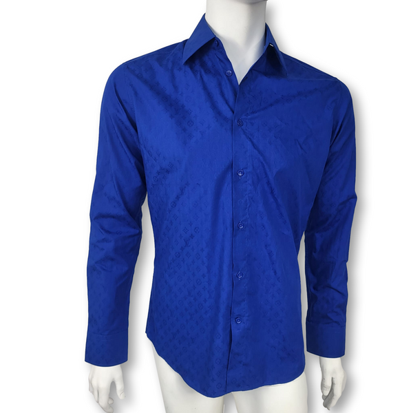 Louis Vuitton Men's Blue & Black Cotton Stripe Dress Shirt – Luxuria & Co.