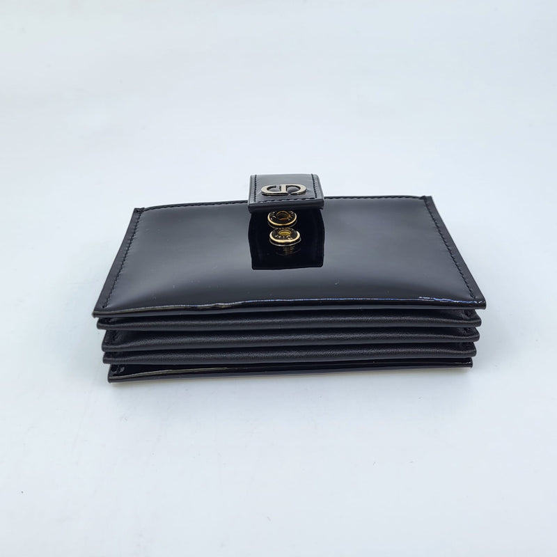 30 montaigne patent leather card wallet Dior Black in Patent