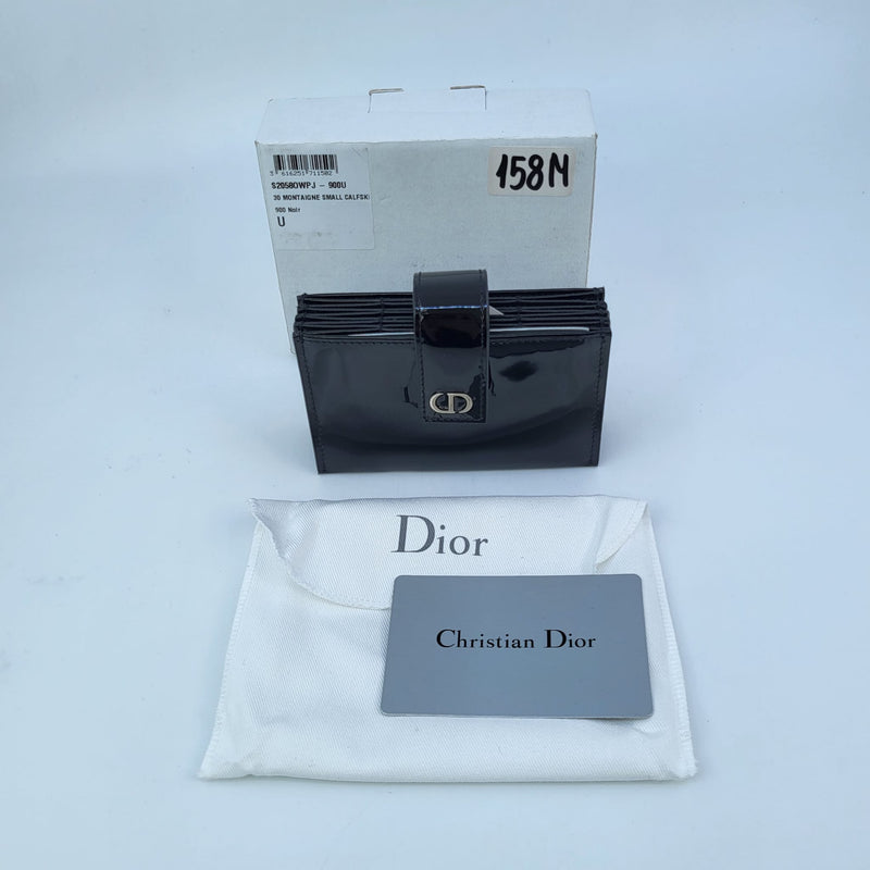 30 montaigne patent leather card wallet Dior Black in Patent