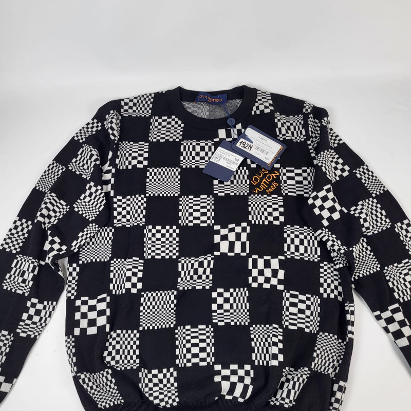 Brand New Louis Vuitton Distorted Damier Constructed Black Hoodie Jacket  Size 48