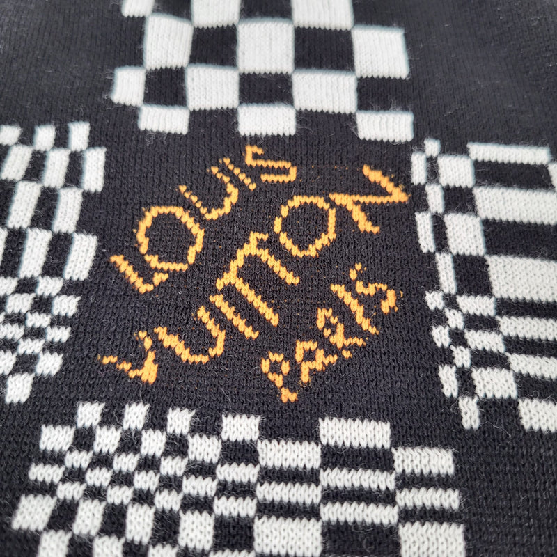 Luxury Louis Vuitton Distorted Damier Crewneck Jumper Sweatshirt Black  White (2021)